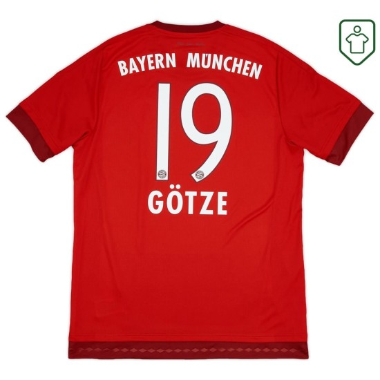 Men's Bayern Munich 2015/16 Home Retro Shirt Götze #19