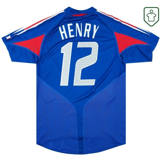 Men's France 2004/06 Home Retro Shirt Henry #12