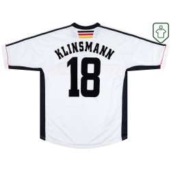 Men's Germany 1998/00 Home Retro Shirt Klinsmann #18