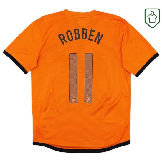 Men's Netherlands 2012/13 Home Retro Shirt Robben #11