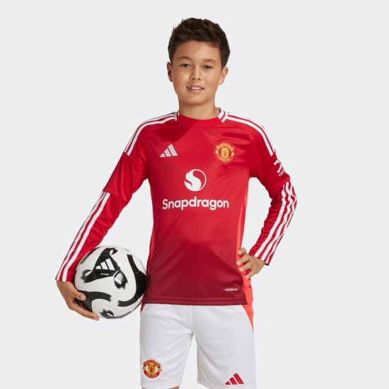 Kid's Manchester United 2024/25 Home Long Sleeved Shirt