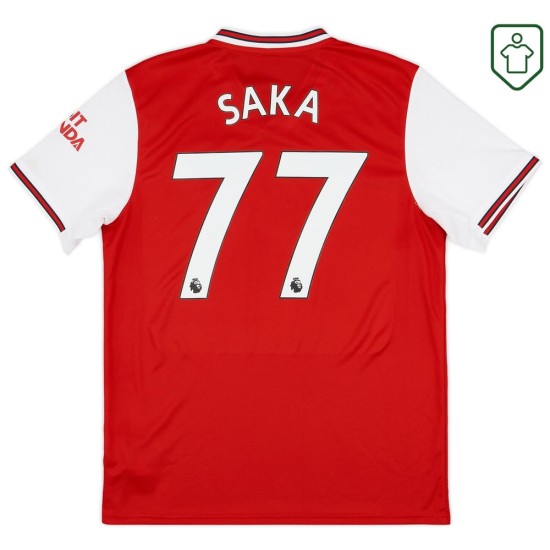 Men's Arsenal 2019/20 Home Retro Shirt Saka #77