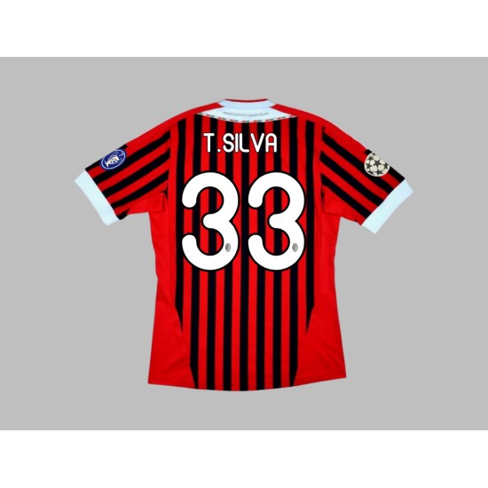 Men's T.SILVA AC Milan 2011/12 Home Shirt Men's T.SILVA AC Milan 2011/12 Home Shirt