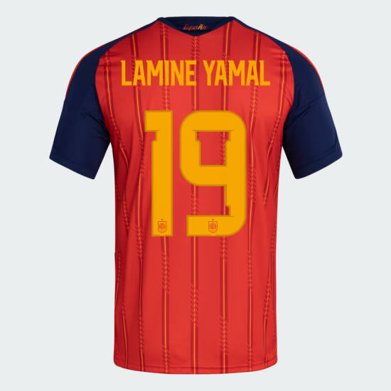 Kid's Spain 2026 Home Authentic World Cup Shirt LAMINE YAMAL #19