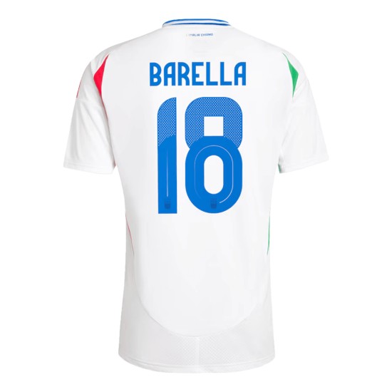 Nicolo Barella #18 Italy Away Jersey EURO 2024
