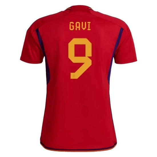 Gavi #9 Spain Home Jersey World Cup 2022