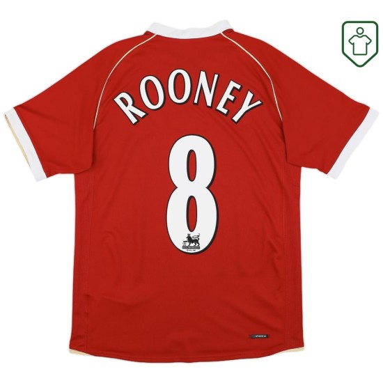 Men's Manchester United 2006/07 Home Retro Shirt Rooney #8