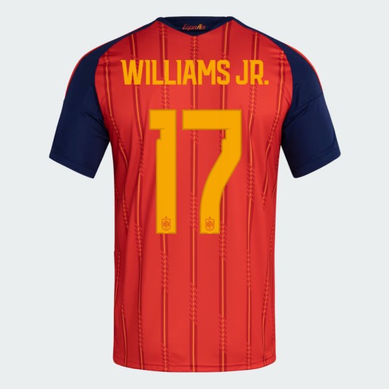 Kid's Spain 2026 Home Authentic World Cup Shirt WILLIAMS JR. #17