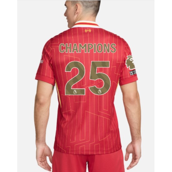Men's Liverpool 2024/25 Home LFC Champions Shirt - CHAMPIONS 25