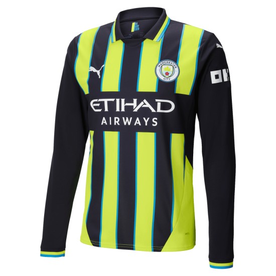 Men's Manchester City 2024/25 Away Long Sleeved Shirt Men's Manchester City 2024/25 Away Long Sleeved Shirt