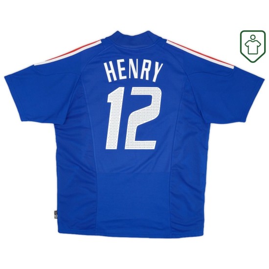 Men's France 2002/04 Home Retro Shirt Henry #12