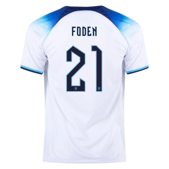 Phil Foden #21 England Home Jersey World Cup 2022 Phil Foden #21 England Home Jersey World Cup 2022