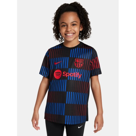 Kid's FC Barcelona 2024/25 Away Prematch Shirt Kid's FC Barcelona 2024/25 Away Prematch Shirt