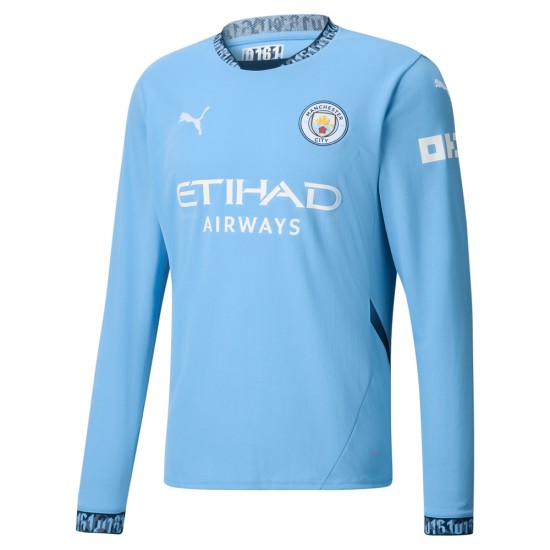 Men's Manchester City 2024/25 Home Long Sleeved Shirt