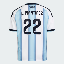 Men's Argentina 2026 Home Authentic World Cup Shirt L. MARTÍNEZ #22