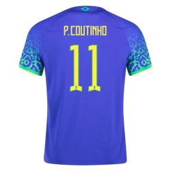 Philippe Coutinho #11 Brazil Away Jersey World Cup 2022