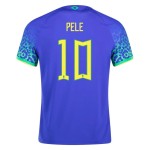Pele #10 Brazil Away Jersey World Cup 2022